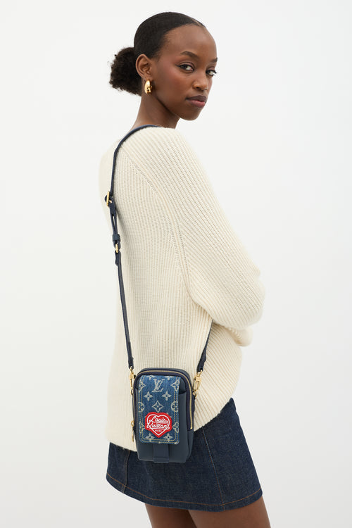 Louis Vuitton X Nigo Denim Monogram Double Phone Pouch