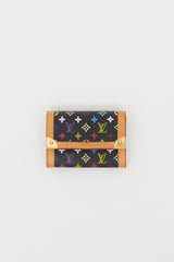 Louis Vuitton X Takashi Murakami 2004 Black & Multi Monogram Coin Pouch