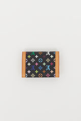 Louis Vuitton X Takashi Murakami 2004 Black & Multi Monogram Coin Pouch