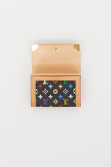 Louis Vuitton X Takashi Murakami 2004 Black & Multi Monogram Coin Pouch