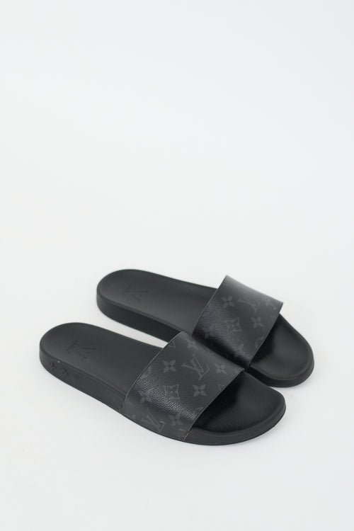 Louis Vuitton Black Monogram Waterfront Slide