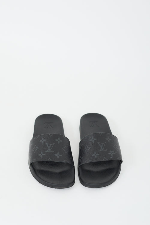 Louis Vuitton Black Monogram Waterfront Slide