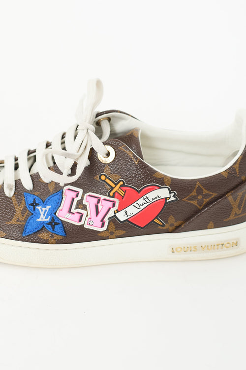 Louis Vuitton Brown Monogram Black Hearts Sneaker