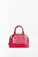 Louis Vuitton 2015 Red Monogram Vernis Alma BB Bag