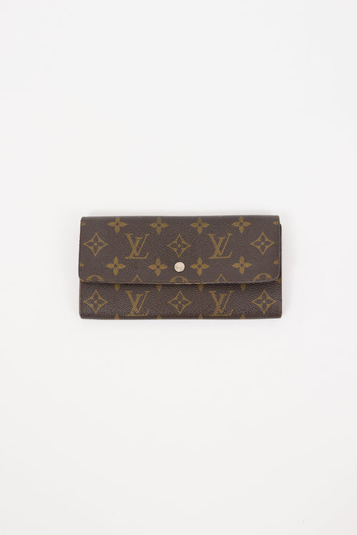 Louis Vuitton Brown Monogram Sarah Long Wallet