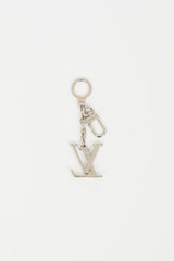 Louis Vuitton Silver Metal LV Initials Keychain