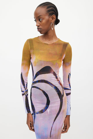 Louisa Ballou Multicolour Mesh High Tide Dress