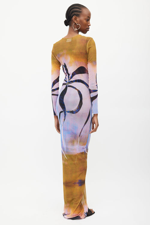 Louisa Ballou Multicolour Mesh High Tide Dress