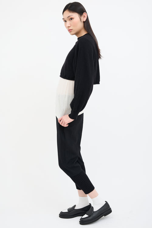 Loulou Studio Black Cashmere Cropped Bocas Sweater