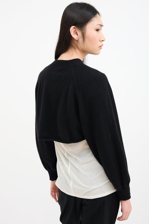 Loulou Studio Black Cashmere Cropped Bocas Sweater