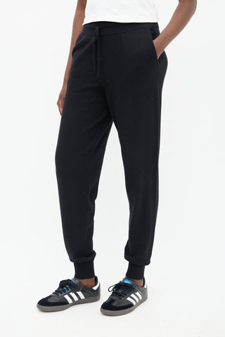 Loulou Studio Black Cashmere Maddalena Lounge Pant