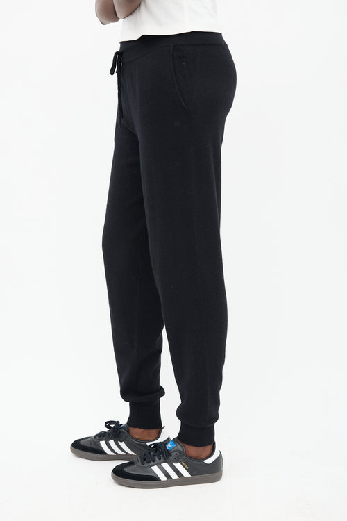 Loulou Studio Black Cashmere Maddalena Lounge Pant