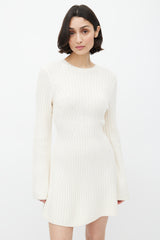 Loulou Studio Beige Wool Ribbed  Dress