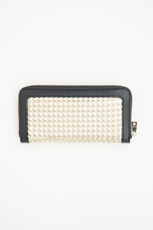 Moschino Black & Gold Quilted Leather Wallet