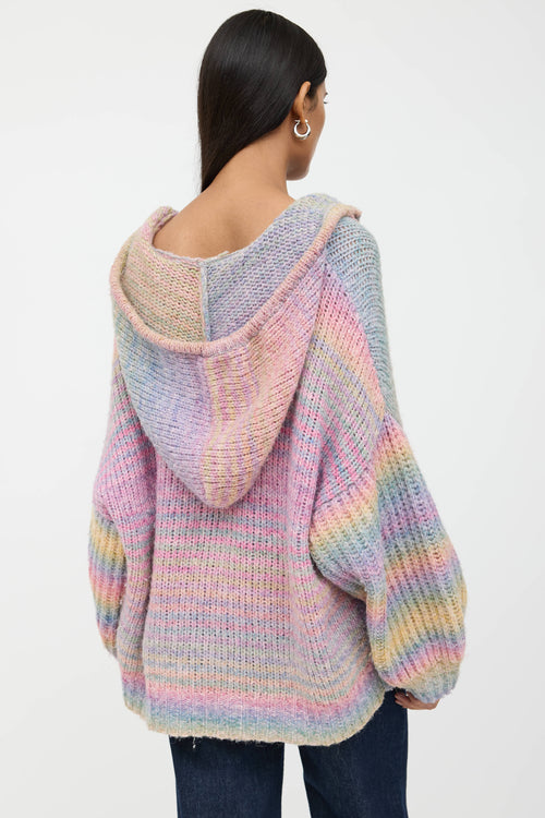 LoveShackFancy Wool Knit Hooded Sweater