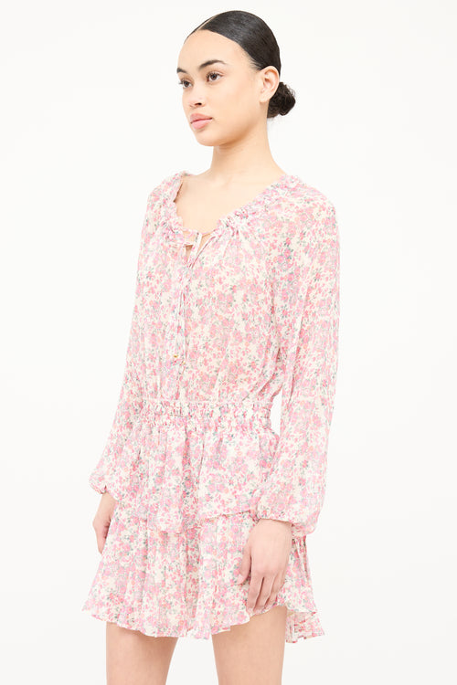 LoveShackFancy Floral Drawstring Dress