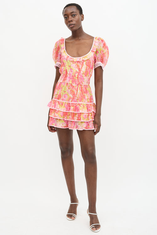 LoveShackFancy Floral Safiya Mini Dress