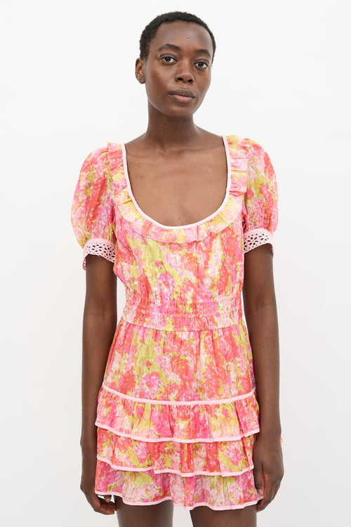 LoveShackFancy Floral Safiya Mini Dress