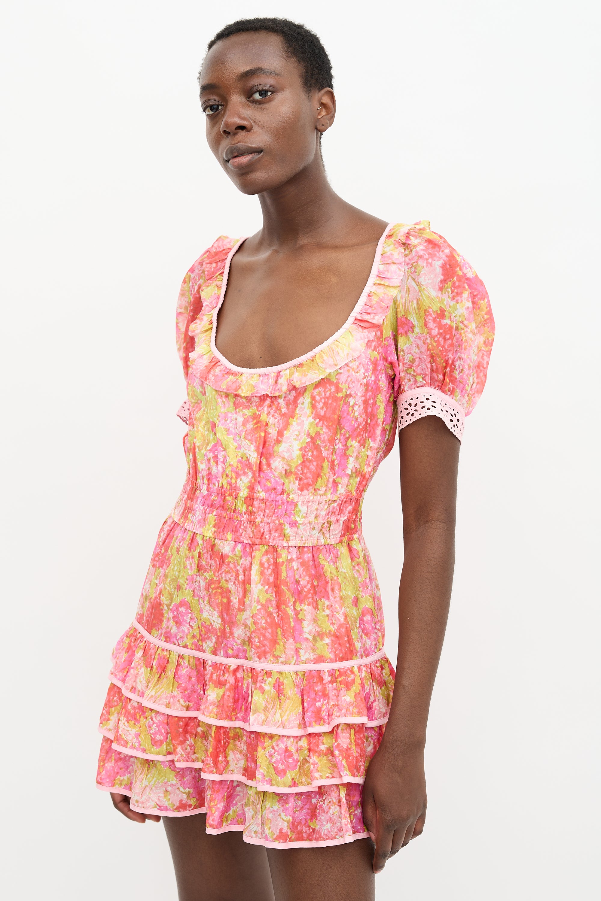 LoveShackFancy // Floral Safiya Mini Dress VSP Consignment LoveShackFancy // Floral Safiya Mini Dress VSP Consignment