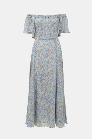 LoveShackFancy Silk Floral Maxi Dress