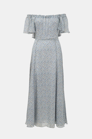 LoveShackFancy Silk Floral Maxi Dress