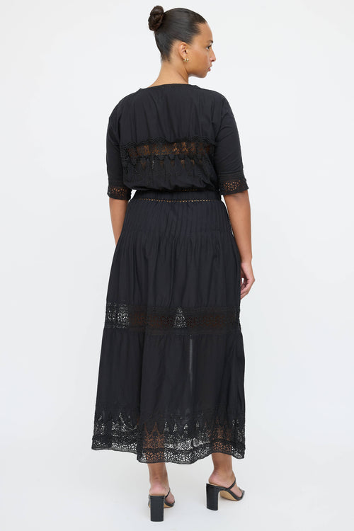LoveShackFancy Eyelet Button Up Dress