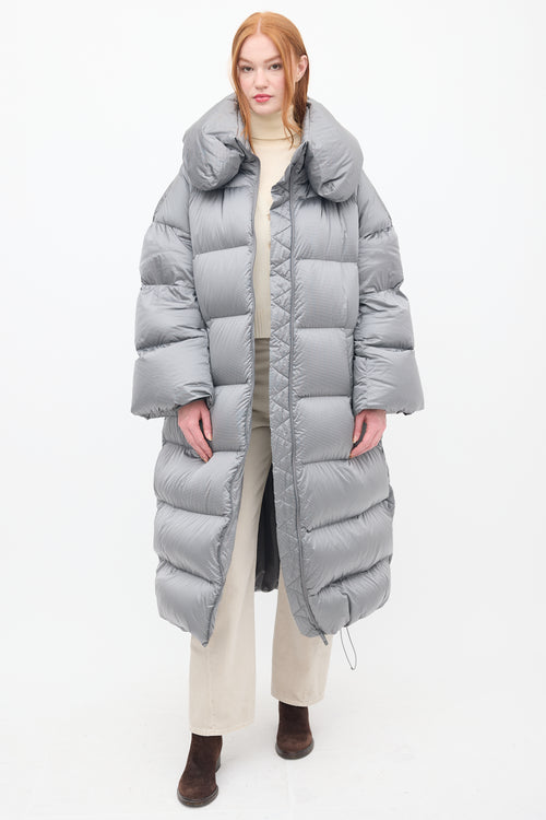 Lululemon Grey Down & Nylon Puffer Coat