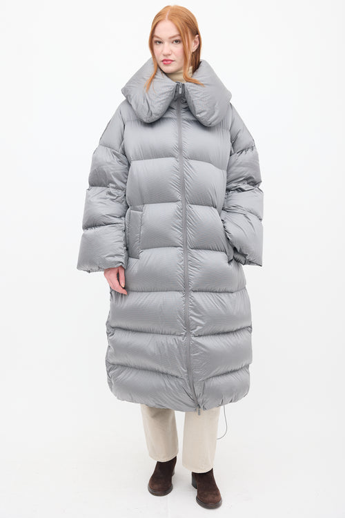 Lululemon Grey Down & Nylon Puffer Coat