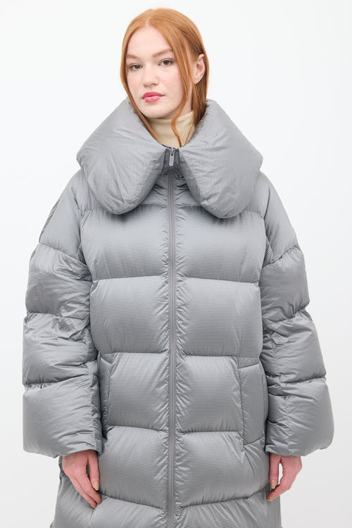 Lululemon Grey Down & Nylon Puffer Coat