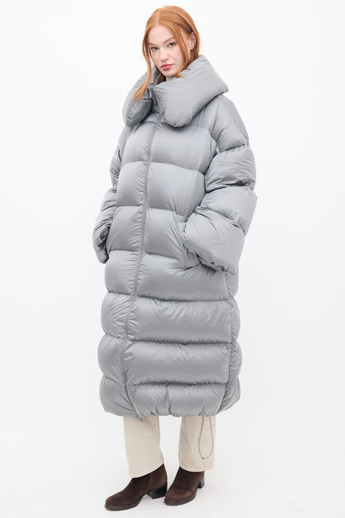 Lululemon Grey Down & Nylon Puffer Coat