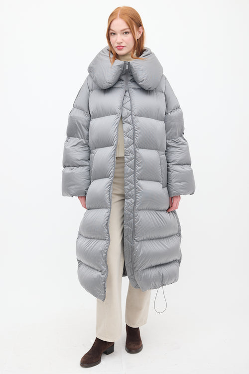 Lululemon Grey Down & Nylon Puffer Coat