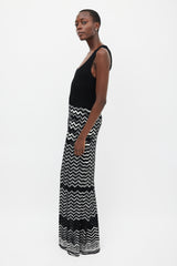 M Missoni Black & White Knit Maxi Dress