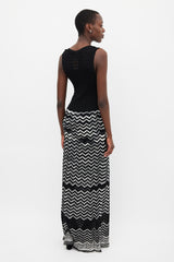 M Missoni Black & White Knit Maxi Dress