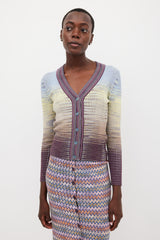 M Missoni Light Blue & Multicolour Gradient Wool Cardigan
