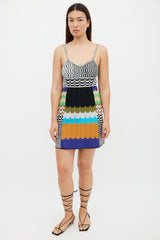 M Missoni White & Multicolour Striped A-Line  Dress