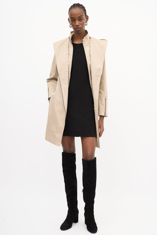 Mackage Beige Cotton Adela Layered Zip Coat