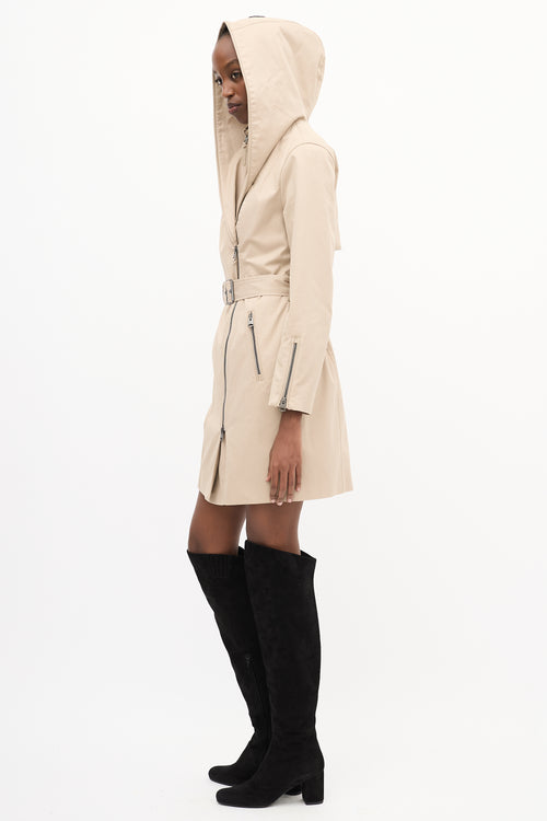 Mackage Beige Cotton Adela Layered Zip Coat