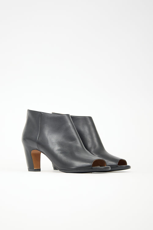 Maison Margiela Leather Peep Toe Bootie