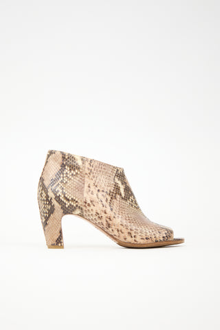 Maison Margiela Textured Peep Toe Bootie