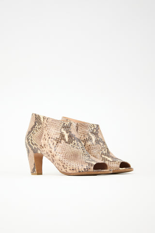 Maison Margiela Textured Peep Toe Bootie