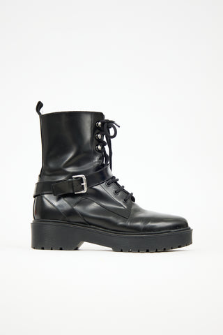 Maje Leather Combat Boot