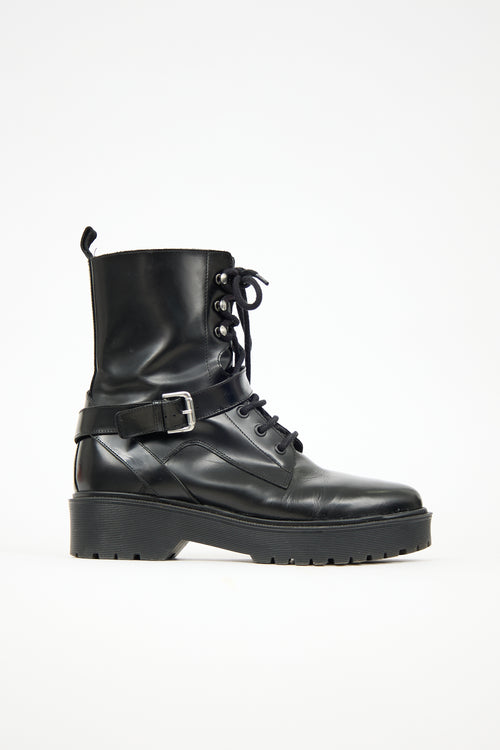 Maje Leather Combat Boot