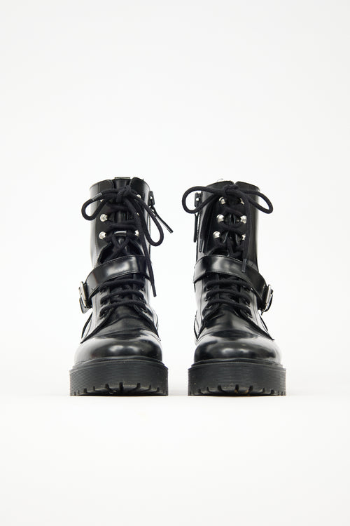 Maje Leather Combat Boot