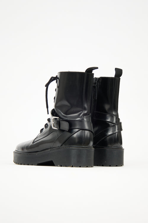 Maje Leather Combat Boot
