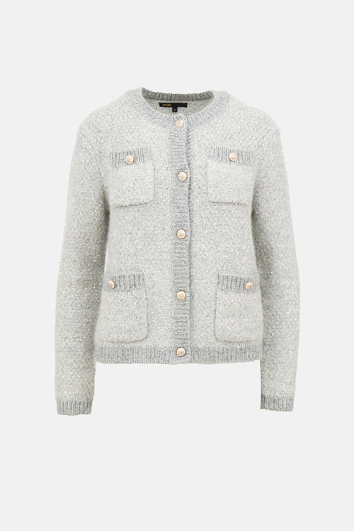 Maje Knit Sequin Cardigan