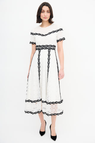 Maje White & Black Lace  Dress