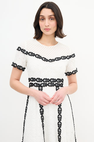 Maje White & Black Lace  Dress