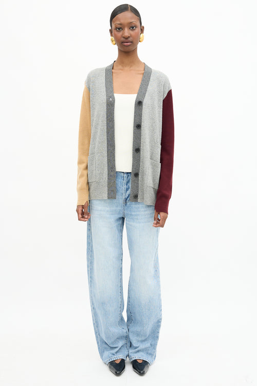 Celine Wool Colour Block Cardigan