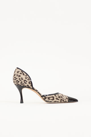 Manolo Blahnik Printed Dorle D'Orsay Heel