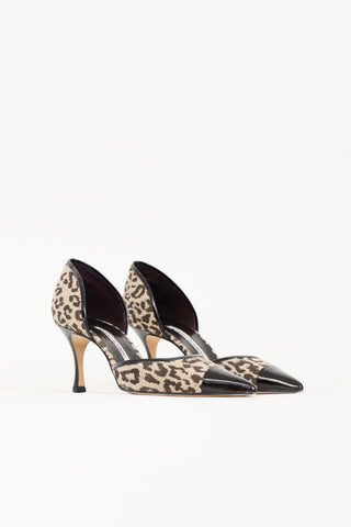 Manolo Blahnik Printed Dorle D'Orsay Heel